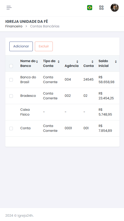 Financeiro Igreja 24h