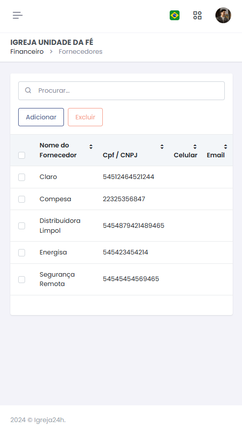Financeiro Igreja 24h