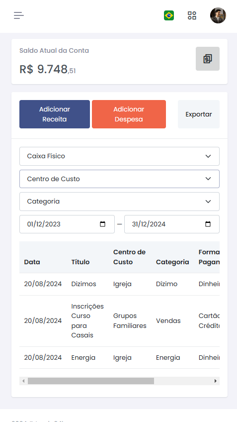 Financeiro Igreja 24h